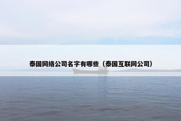 泰国网络公司名字有哪些（泰国互联网公司）