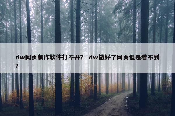 dw网页制作软件打不开？ dw做好了网页但是看不到？