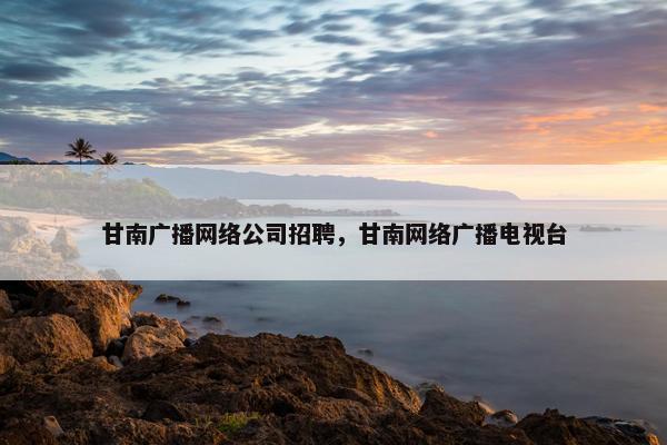 甘南广播网络公司招聘，甘南网络广播电视台