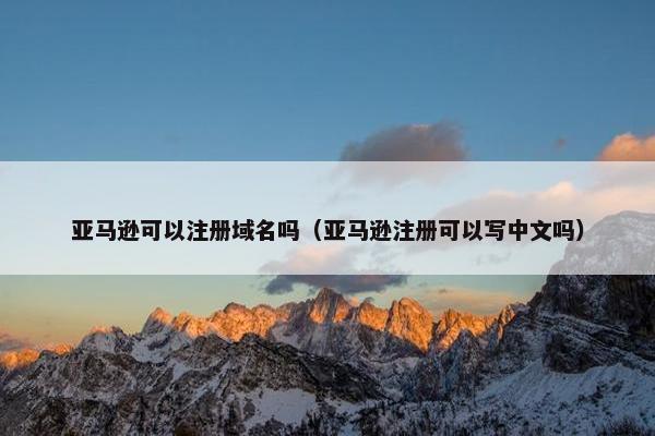 亚马逊可以注册域名吗（亚马逊注册可以写中文吗）