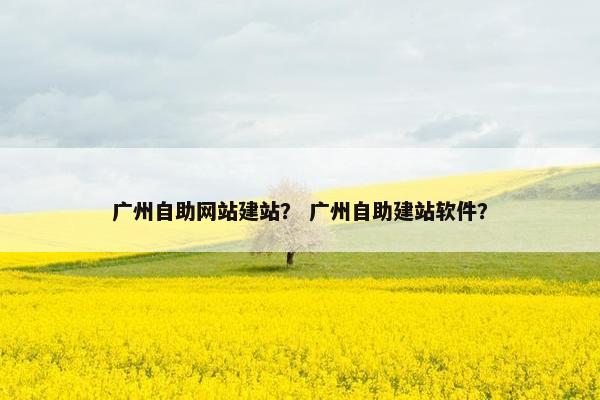 广州自助网站建站？ 广州自助建站软件？
