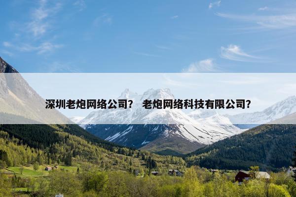 深圳老炮网络公司？ 老炮网络科技有限公司？