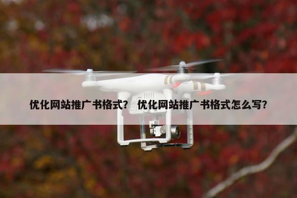 优化网站推广书格式？ 优化网站推广书格式怎么写？