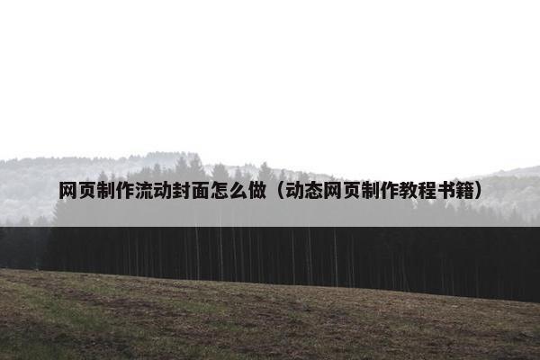 网页制作流动封面怎么做（动态网页制作教程书籍）