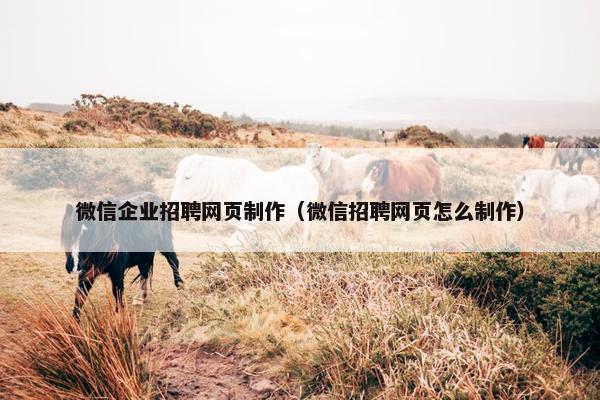 微信企业招聘网页制作（微信招聘网页怎么制作）