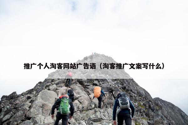 推广个人淘客网站广告语（淘客推广文案写什么）