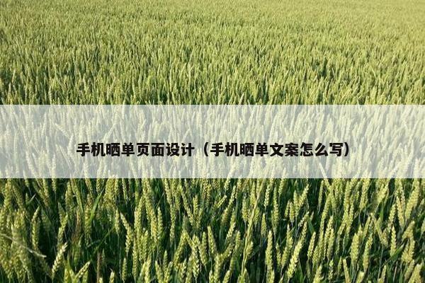 手机晒单页面设计（手机晒单文案怎么写）