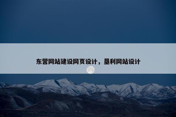 东营网站建设网页设计，垦利网站设计