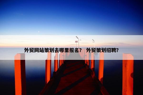外贸网站策划去哪里报名？ 外贸策划招聘？