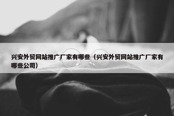 兴安外贸网站推广厂家有哪些（兴安外贸网站推广厂家有哪些公司）