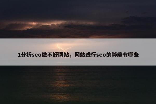 1分析seo做不好网站，网站进行seo的弊端有哪些