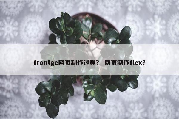frontge网页制作过程？ 网页制作flex？