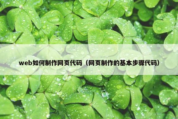 web如何制作网页代码（网页制作的基本步骤代码）
