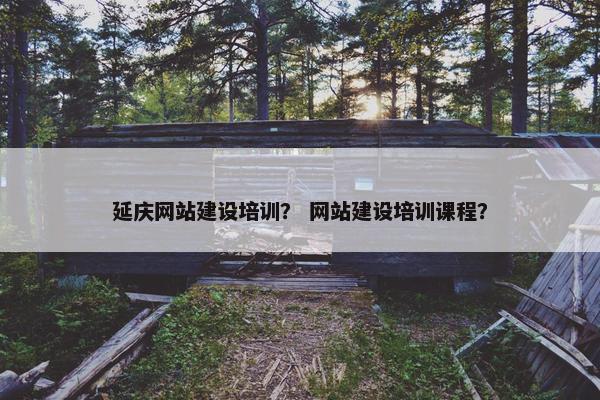 延庆网站建设培训？ 网站建设培训课程？