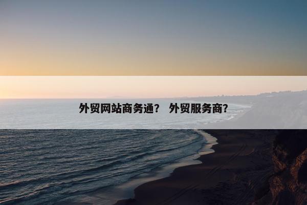 外贸网站商务通？ 外贸服务商？