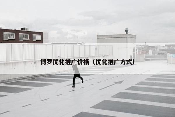 博罗优化推广价格（优化推广方式）