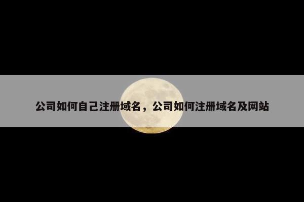 公司如何自己注册域名，公司如何注册域名及网站