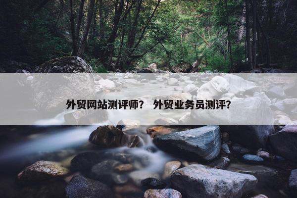 外贸网站测评师？ 外贸业务员测评？