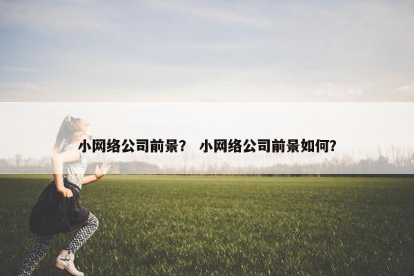 小网络公司前景？ 小网络公司前景如何？