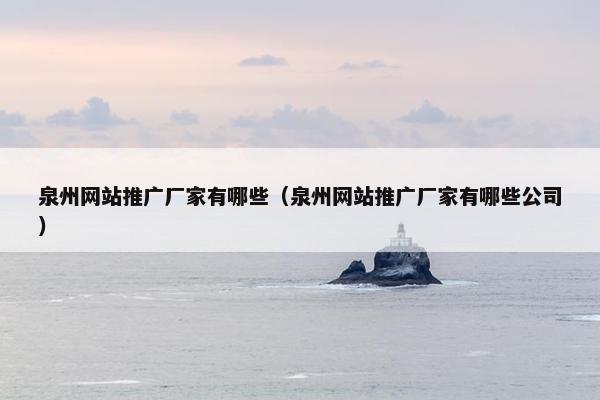 泉州网站推广厂家有哪些（泉州网站推广厂家有哪些公司）