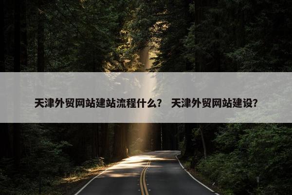 天津外贸网站建站流程什么？ 天津外贸网站建设？