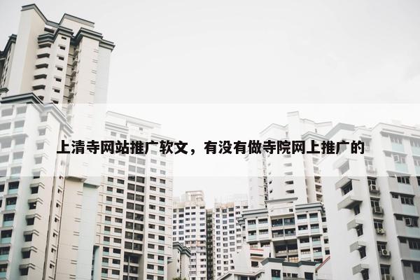 上清寺网站推广软文，有没有做寺院网上推广的