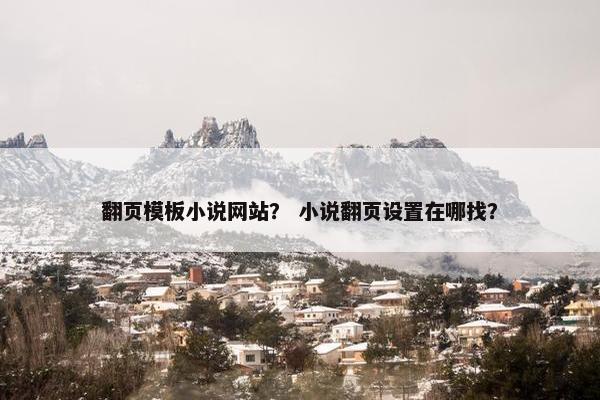 翻页模板小说网站？ 小说翻页设置在哪找？