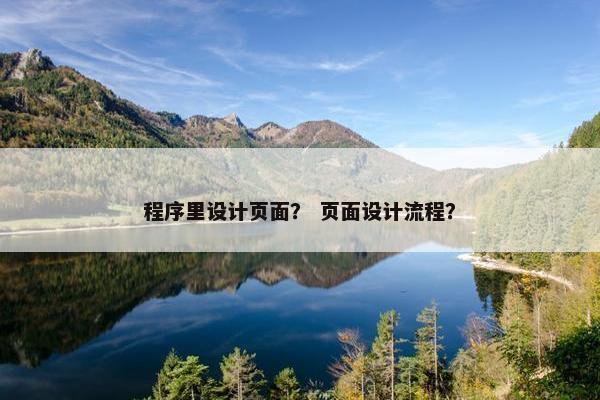 程序里设计页面？ 页面设计流程？