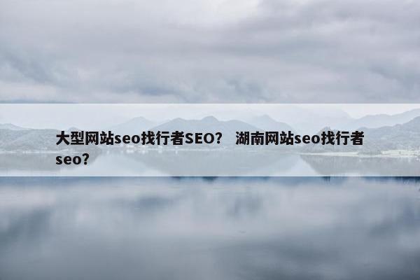 大型网站seo找行者SEO？ 湖南网站seo找行者seo？